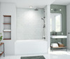 Swanstone Metro Subway Tile Glue-Up Bathtub & Shower Wall Kit, 34 x 42 x 72, Carrara