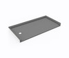 Swanstone SBF-3060LM 30 x 60 Alcove Shower Pan with Left Hand Drain Ash Gray