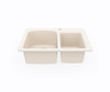 Swanstone KSDB-2518 18 x 25 Dual Mount Double Bowl Sink Tahiti White