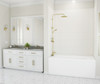 Swanstone Traditional Subway Tile Glue-Up Tub Wall Kit 32 x 62 x 72 White