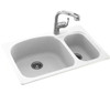 Swanstone KSLS-3322 22 x 33 Dual Mount Double Bowl Sink, Tahiti White