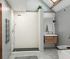 Swanstone Modern Subway Tile Glue-Up Shower Wall Kit 30x62x96 White