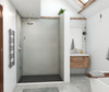 Swanstone Modern Subway Tile Glue Up Shower Wall Kit 42x62x96 Ash Gray