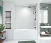 Swanstone Metro Subway Tile Glue-Up Bathtub and Shower Wall Kit, 34x50x72, Carrara