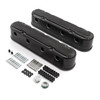 Speedmaster Chevy LS 2pc Finned Vintage Hidden Coil Aluminum Valve Cover - Black PCE314.1249.02
