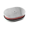 Speedmaster 12" x 2" Oval Plain Polished Aluminum Air Cleaner Kit with Red Filter PCE104.1018