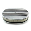 Speedmaster 12" x 2" Oval Classic Center Finned Polished Aluminum Air Cleaner Kit PCE104.1005.03