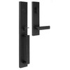 Weslock Xanthis Single Cylinder Handleset with Utica Lever, Adjustable Latch & Strikes, Matte Black | 02890-232SL2D