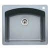 Blanco B440209 -2 Diamond 2-Hole Single-Basin Drop-In or Undermount Granite Kitchen Sink, Metallic Grey