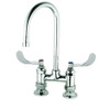 T&S Brass TB0328CRVF05 Deck Mount Faucet with 0.5 GPM Non-Aerated VR Outlet Device, B-WH4 Handles, Ceramas, 4"