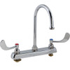 T&S Brass TB114204 8-Inch C/C Deck Mount Workboard Faucet with 4-Inch Wrist Action Handles and Swivel Gooseneck