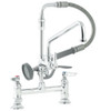 T&S Brass TB0178 Spray Assembly Deck Mount Base with 8-Inch Centers and 12-Inch Add-On Faucet Spray Valve Hose