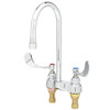 T&S Brass TB0892122XLAM Medical Faucet, Deck Mount, Rigid Gooseneck, B-0199-21, 4-Inch Wrist Action Handles