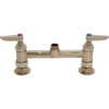 T&S Brass TB0220LN Deck Mount Double Pantry Swivel Base Faucet with 8-Inch Centers, Lever Handles and Less Nozzle