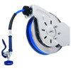 T&S Brass TB714201 Hose Reel, Open, Stainless Steel, 50' Hose, 3/8" ID with Spray Valve