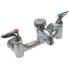 T&S Brass TB0674BSTR Wall Mount Service Sink Faucet with 8-Inch Centers, Vacuum Breaker, Built-In Stops, Rough Chrome