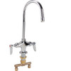 T&S Brass TB0300 Double Pantry Faucet, Single Hole Base, Swivel/Rigid Gooseneck, Stream Regulator