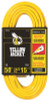 COLEMAN CABLE 283430 Yellow Jacket 14/3 Heavy-Duty 15-Amp SJTW Contractor Extension Cord with Lighted Ends, 50-Feet