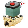 ASCO 77150 -120/60,110/50 Brass Body Pilot Operated General Service Solenoid Valve, 3/8" Pipe Size, 2-Way Normally Closed, Nitrile Butylene Sealing, 150 psi Maximum Air Operating Pressure, 5/8" Orif
