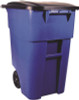 Rubbermaid FG9W2700BLUE BRUTE® ROLLOUT TRASH CAN WITH LID, BLUE, 50 GALLONS