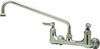 T&S Brass 524101 B-0231 Polished Chrome Service Sink faucet with 12" swing nozzle. 8" Wall Mount with Lever Handles and Stream Regulator Outlet.