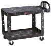 Rubbermaid 134205 Commercial Structural Resin Service Cart, 2 Shelves, Black, 2000-Pound Capacity, 33-1/3-Inch Height, 43-7/8-Inch Length X 25-7/8-Inch Width