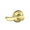 SCHLAGE F10CHP605 F10-CHP F-Series Champagne Passage Door Lever Set, Polished Brass