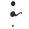 SCHLAGE F59FLA716LH F59 FLA 716 LH Flair Interior Left-Handed Lever with Deadbolt, Aged Bronze (Interior Half Only)
