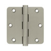 Deltana DSB35R415  3.5 x 3.5 x 0.25 in. Radius Hinges, Satin Nickel - Solid Brass - 30 Case - Pack of 2