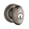 Baldwin ENELLTRR152 Reserve Entry Ellipse Knob and Traditional Round Rose Matte Antique Nickel Finish