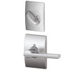 SCHLAGE F94LAT626CEN Lock Company Latitude Lever Dummy Interior Pack with Deadbolt Cover Plate, Satin Chrome