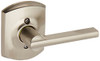 SCHLAGE F170LAT619GRW Lock Company Latitude Single Dummy Door Lever with Decorative Greenwich, Satin Nickel