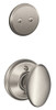 SCHLAGE F94SIE619 F94-SIE Siena Knob Dummy Interior Pack from the F-Series, Satin Nickel