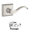 Baldwin PSCURTSR150  Reserve Passage Curve with Traditional Square Rose in Satin Nickel Finish.