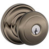 SCHLAGE F51AAND620AND F51A Andover 620 AND Andover Deco Rose Entry Door Lock Antique Nickel