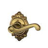 SCHLAGE F170FLA609BRKRH F170 FLA 609 BRK RH Brookshire Collection Right Hand Flair Decorative Trim Lever, Antique Brass