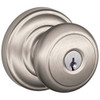 SCHLAGE F51AAND619AND F51A-AND-619-AND Satin Nickel Keyed Entry Andover Style Knob with Andover Rose