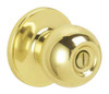 SCHLAGE J40CNA605 Dexter by  Corona Bed and Bath Knob, Bright Brass