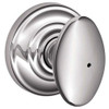 SCHLAGE F40SIE625AND F40 Siena With Andover Rose Privacy Lock with 16080 Latch 10027 Strike Bright Chrome Finish