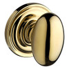 Baldwin HDELLTRR003  Ellipse Half-Dummy Knob with Traditional Round Rose, Polished Brass.