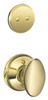 SCHLAGE F94SIE605 F94-SIE Siena Knob Dummy Interior Pack from the F-Series, Polished Brass