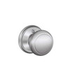 SCHLAGE F170AND626 F170-AND Andover Single Dummy Door Knob from the F-Series, Satin Chrome