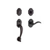 Baldwin SCADIXARCRRAR481 Hardware Reserve Adirondack Single Cylinder Handleset with Arch Right-Handed Lever and Rustic Arch Rose in Dark Bronze