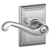 SCHLAGE F40FLA625ADD F40 Flair With Addison Rose Privacy Lock with 16080 Latch 10027 Strike Bright Chrome Finish.