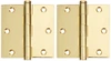 Deltana DSB353  Plain Bearing 3.5" x 3.5" Solid Brass Square Corner Plain Bearing Mortise Hinge - Pair