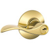 SCHLAGE F51AACC505 F51A Accent Keyed Entry Lock C Keyway with 16211 Latch 10063 Strike Lifetime Brass Finish