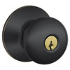 SCHLAGE F80PLY716 F80-PLY Plymouth Storeroom Door Knob Set, Aged Bronze