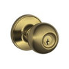 SCHLAGE J54CNA609 Dexter by  Corona Keyed Entry Knob, Antique Brass