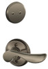SCHLAGE F94CHP620LH  Antique Pewter Champagne Champagne Dummy Lever Interior Pack with Deadbolt Trim for Left Handed Doors F94-CHP-LH