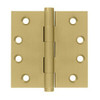 Deltana DSB44 4" H x 4" W Butt/Ball Bearing Single Door Hinge Finish: PVD Polished Brass